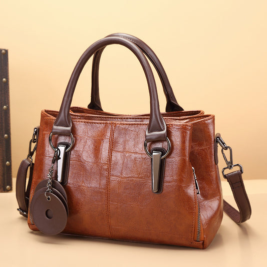 Women's Retro Contrast Color Personality Large Capacity Women's Handbag