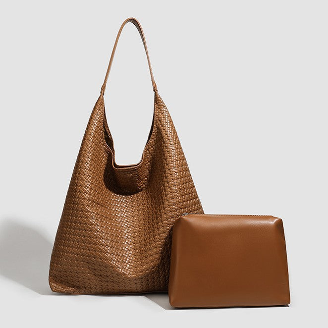 Women's Capacity Mother Fashion Woven Simple Design Tote Bags