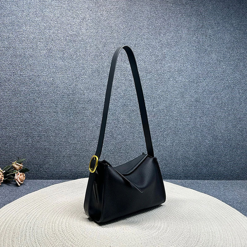 Women's Genuine Leather High-grade Pillow First Layer Cowhide Large Women's Shoulder Bag