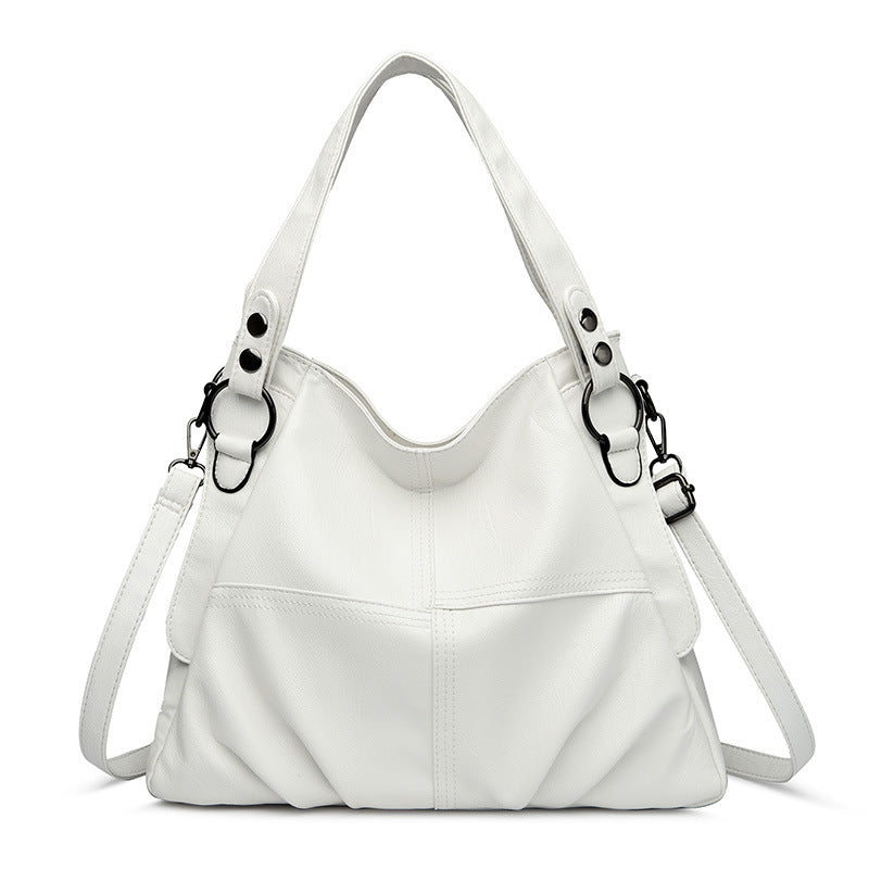 Women's Genuine Leather Mom Large Capacity Sheepskin Soft Women's Shoulder Bag