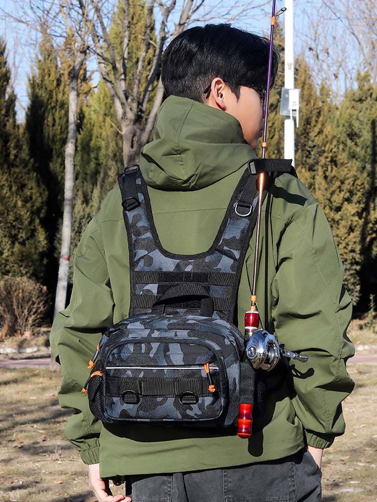 Lure Camouflaged Male Motorcycle Riding Vest Sports Backpack