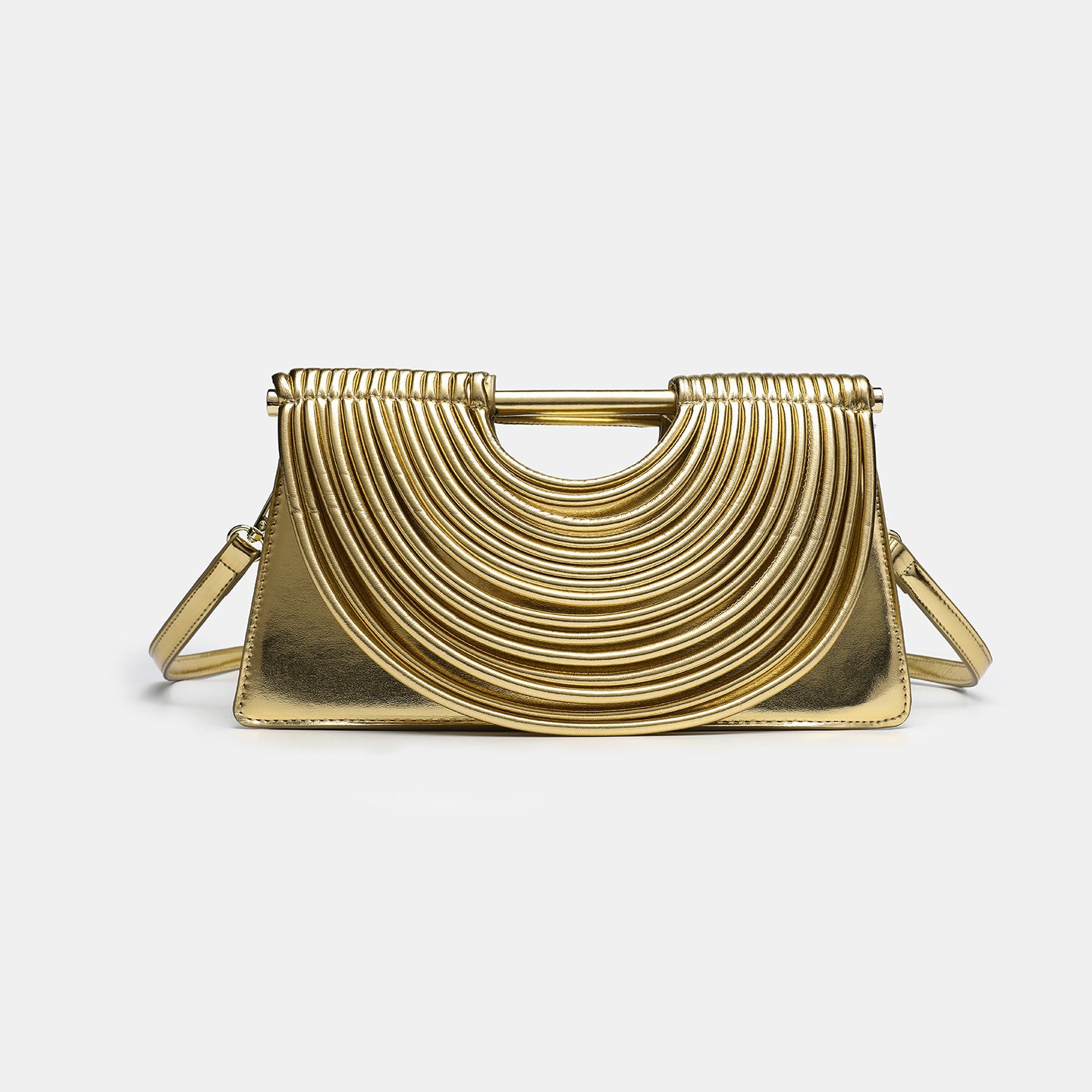 Women's Hand-woven Line Comb Design Trapezoidal Bags