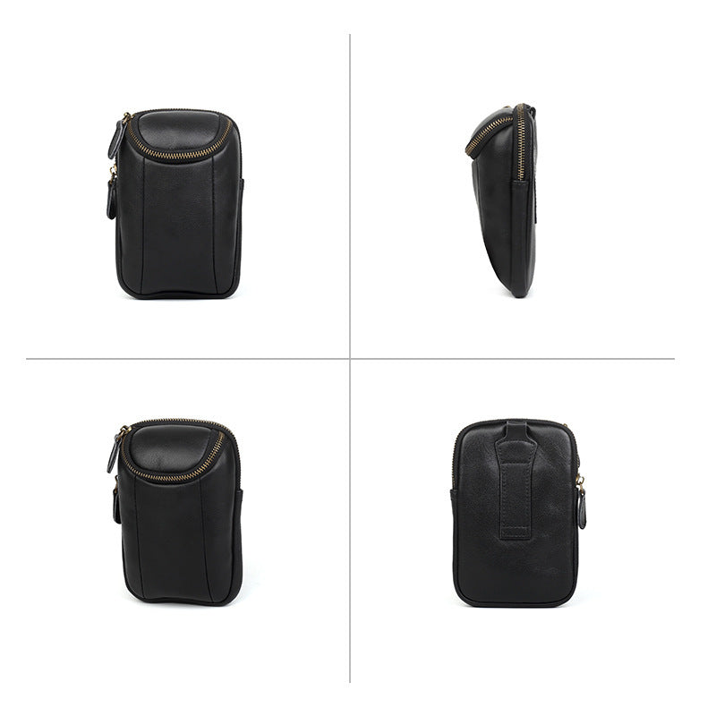 Men's First Layer Cattlehide Leather Fashion Mini Men's Messenger Bag
