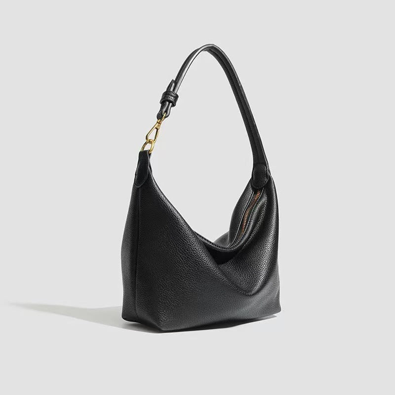 Women's Simple Stylish Litchi Pattern Underarm Soft Leather Women's Handbag