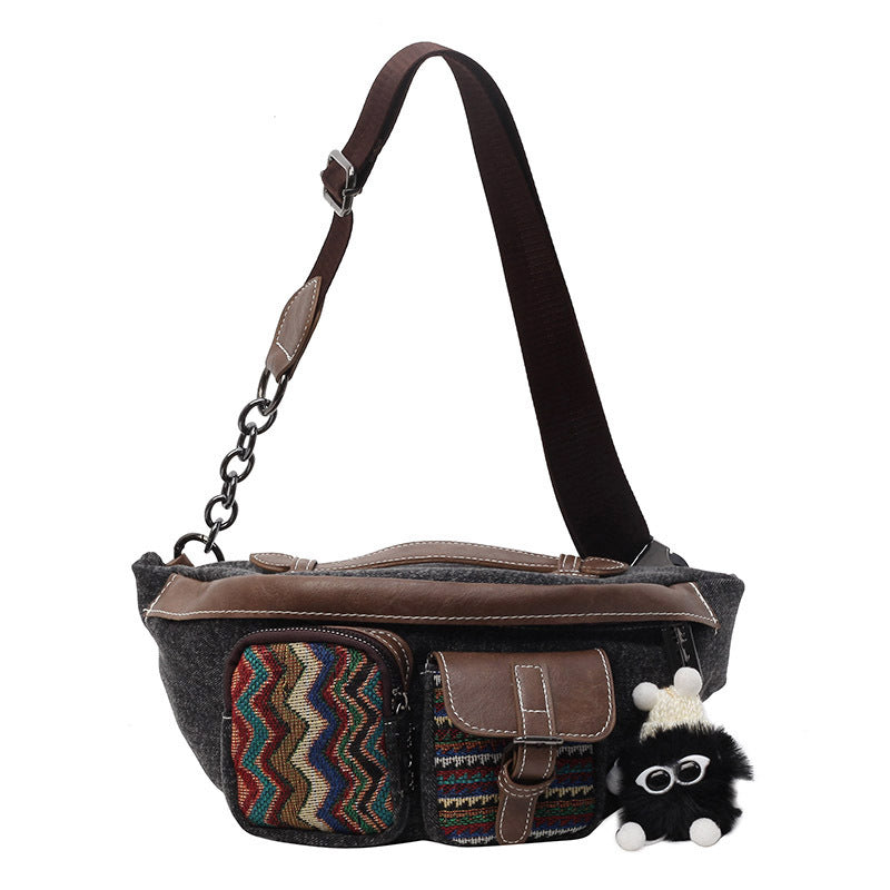 Denim Sail Ethnic Embroidery Trend Dumpling Bags