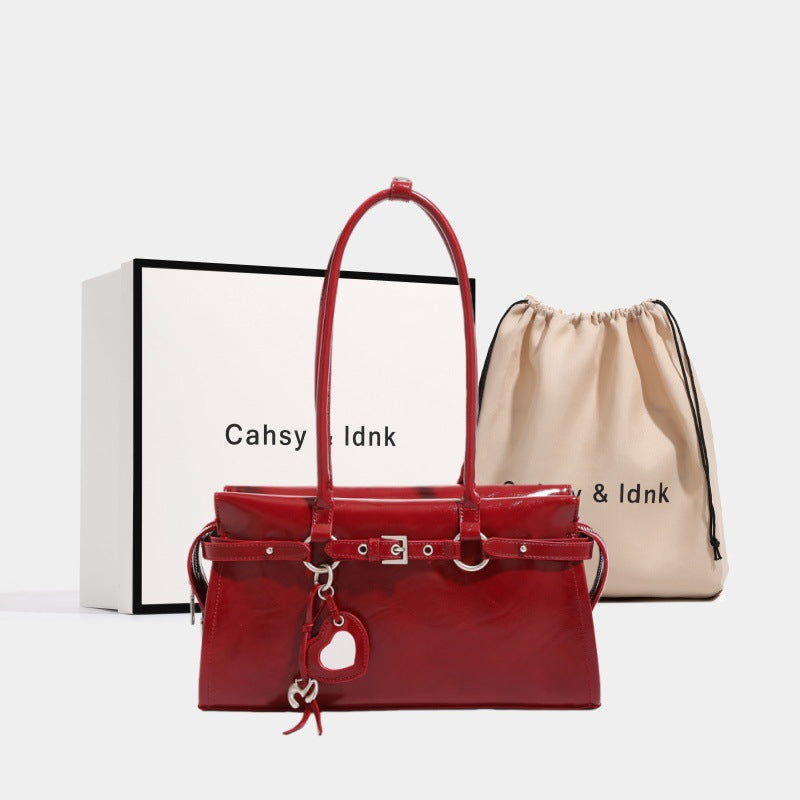 Women's Genuine Leather Baguette High-grade Niche Underarm Women's Handbag