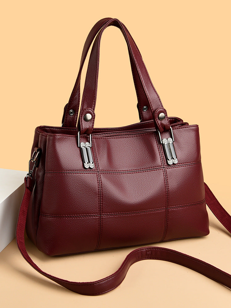 Women's Large Capacity Totes Quality Embroidery Thread Plaid Tote Bag