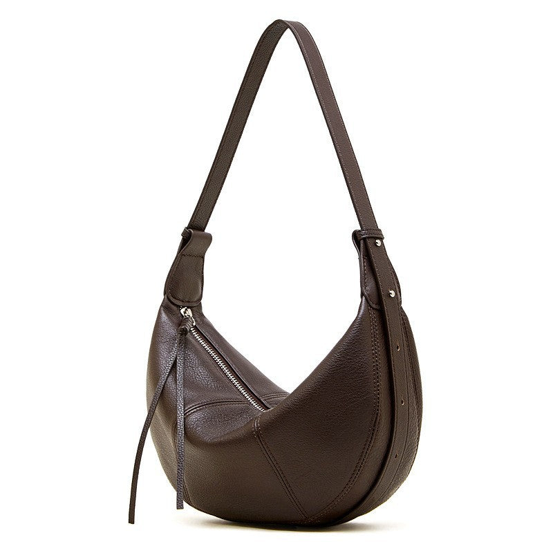 Women's Natural Drop Leather Dumpling Lightweight Simple Fashionable Shoulder Bags