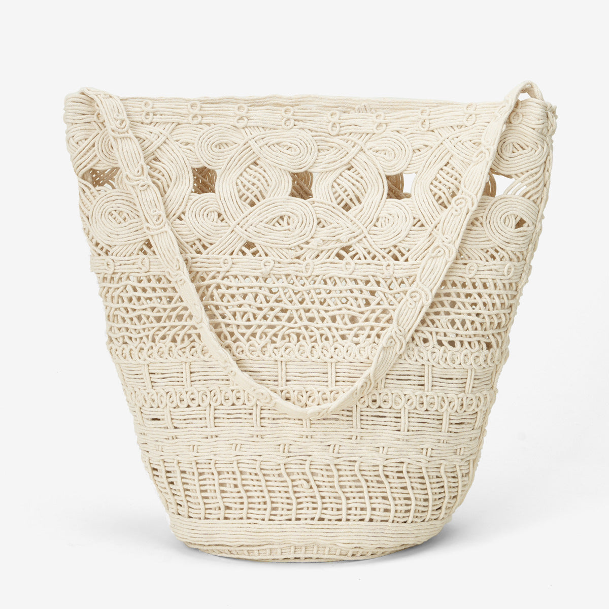 Women's High Quality Hollow Wax Rope Hand-woven Underarm Bucket Bag