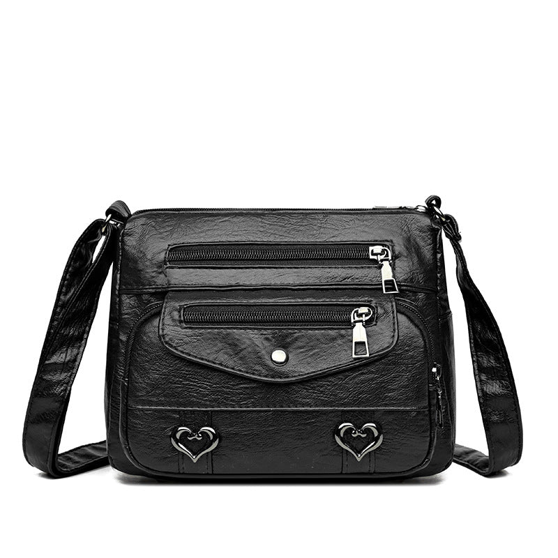 Women's Soft Leather Fashion Retro Large Capacity Shoulder Bags