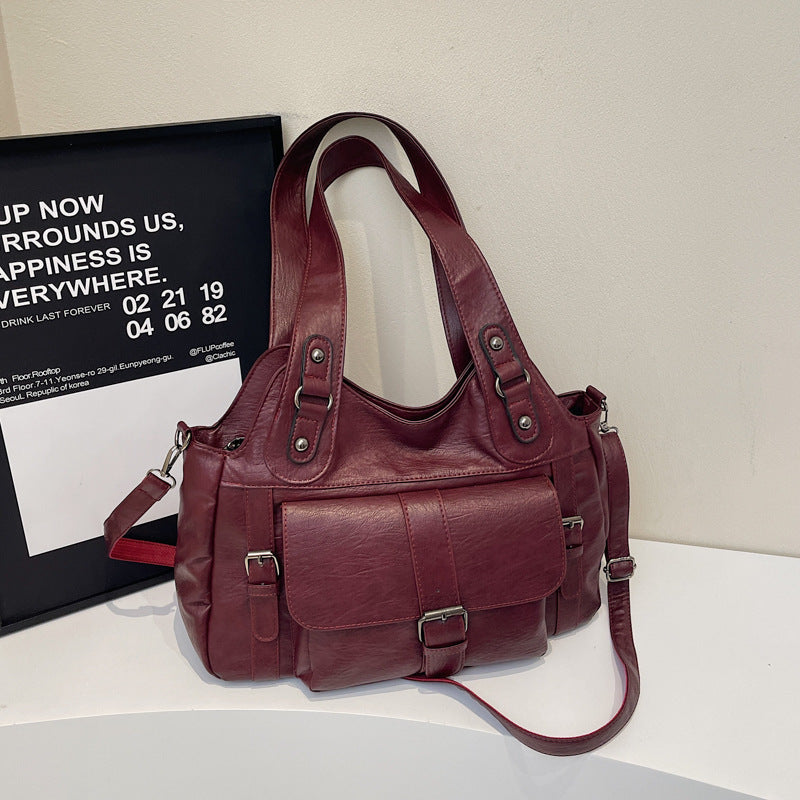 Women's Retro Simple Portable Design Commuting Women's Shoulder Bag