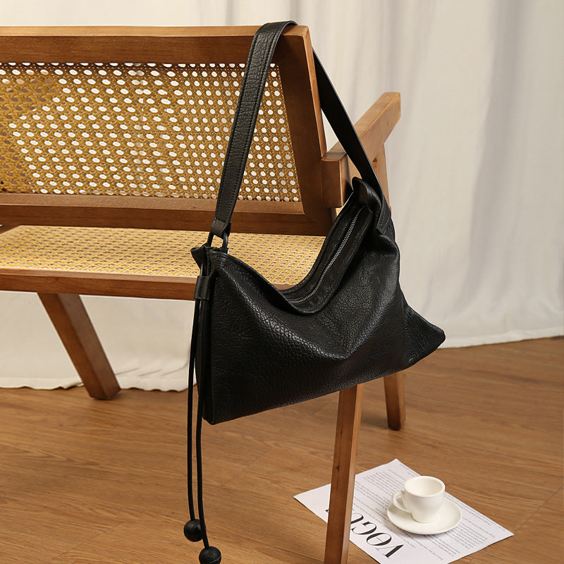 Commuter Idle Style Asymmetric Design Bubble Pattern Soft Underarm Bag