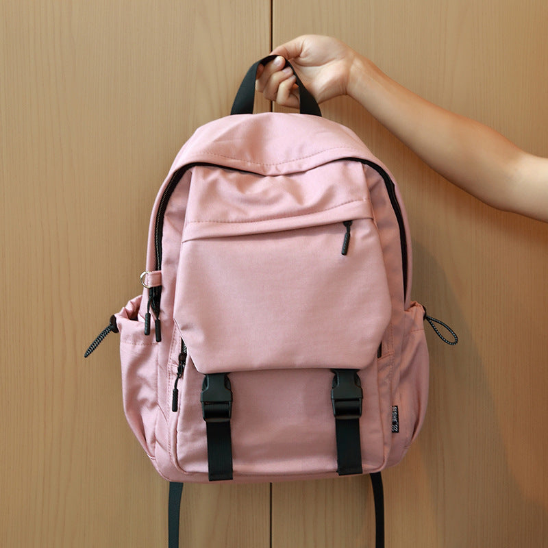 Women's Korean Style Nylon Large Capacity Flip High Women's Backpack