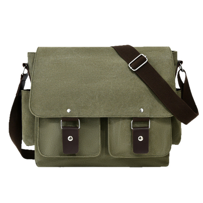 Men's Retro Canvas Horizontal Commuter Fashion Men's Messenger Bag