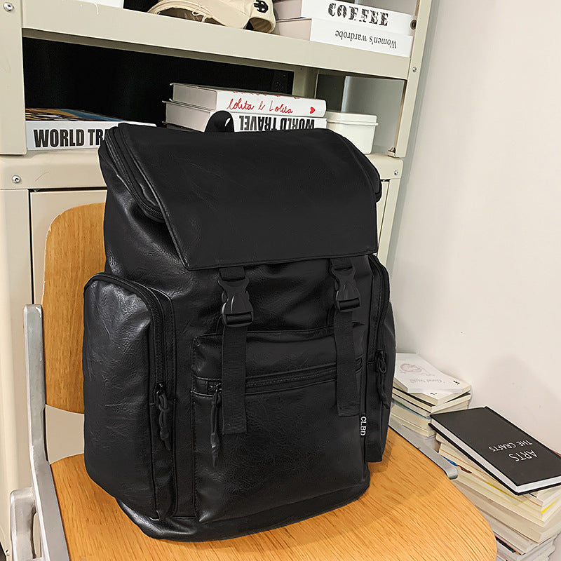 Women's & Men's Business Computer Soft Leather Fashion Commuter Large Backpacks