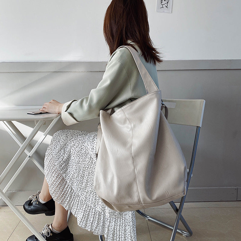 Durable Women's Korean Retro Hand-held Large Bags