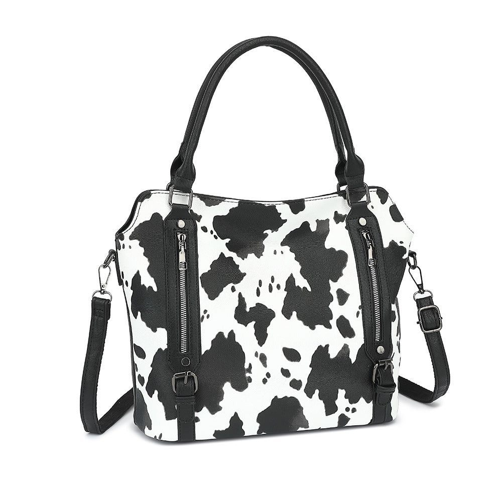 Women's Fashionable Retro Commuter Milk Pattern Son Bags
