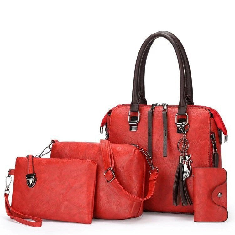 Beautiful Women's Oil Leather Retro Set Bags