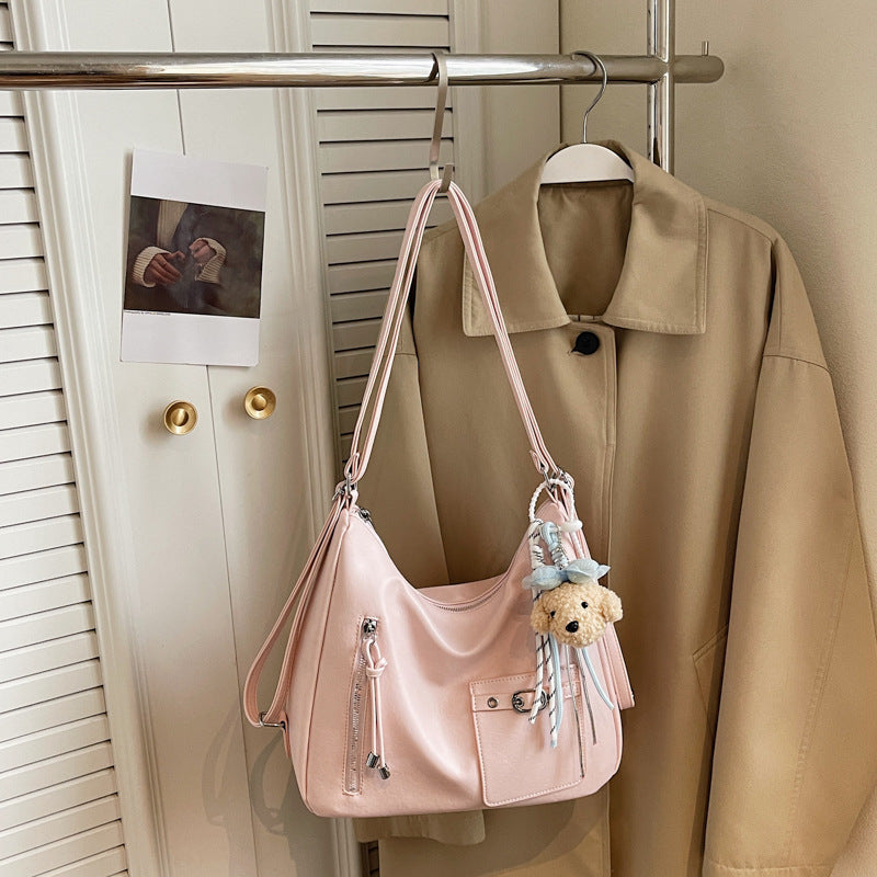 Soft Leather Large Capacity Fashion Commuter French Tote Bags