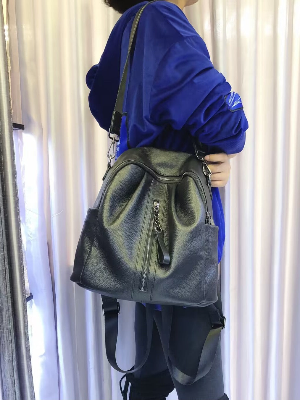 Women's Versatile Fashion Texture Genuine Leather Soft Women's Backpack