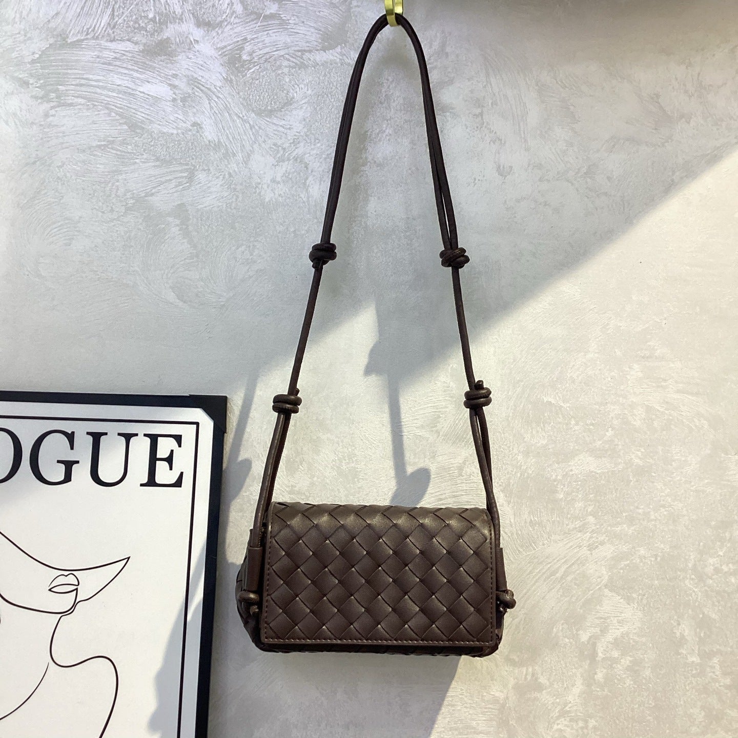 High Quality Knotted Hand-woven Genuine Leather Small Square Bags