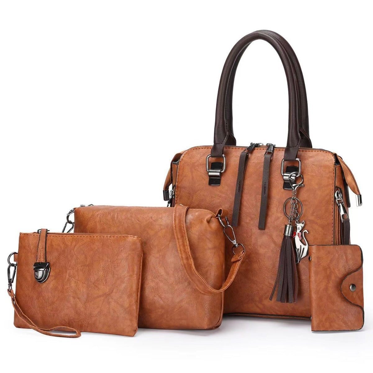 Beautiful Women's Oil Leather Retro Set Bags