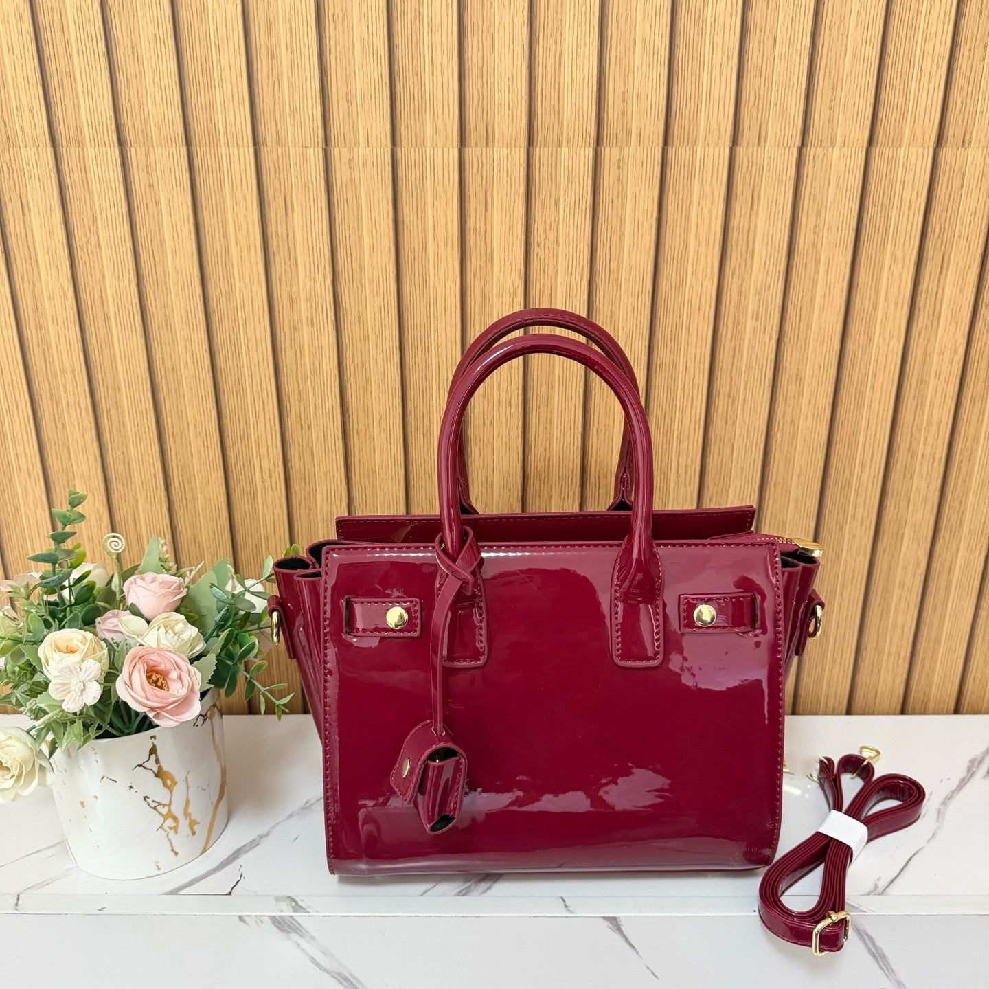 Women's Patent Leather Portable Organ Fashion Trendy Women's Messenger Bag