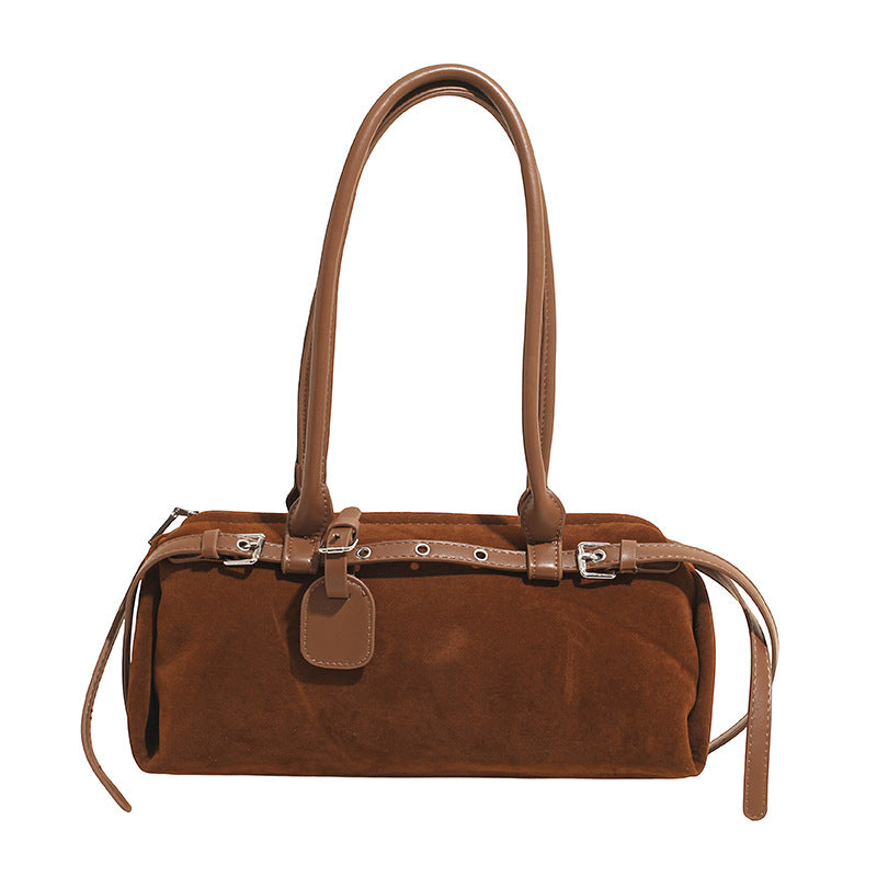 Women's High-grade Trendy Underarm Baguette Suede Motorcycle Bags