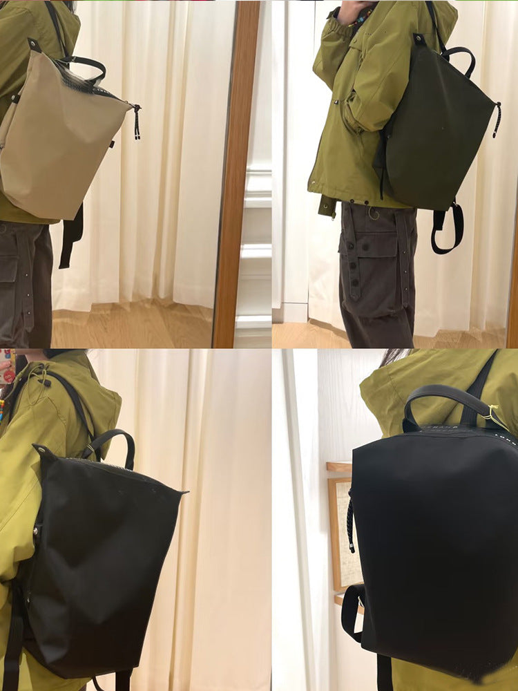 Women's High Version Dragon Inlaid Nylon Waterproof Unisex Leisure Backpack