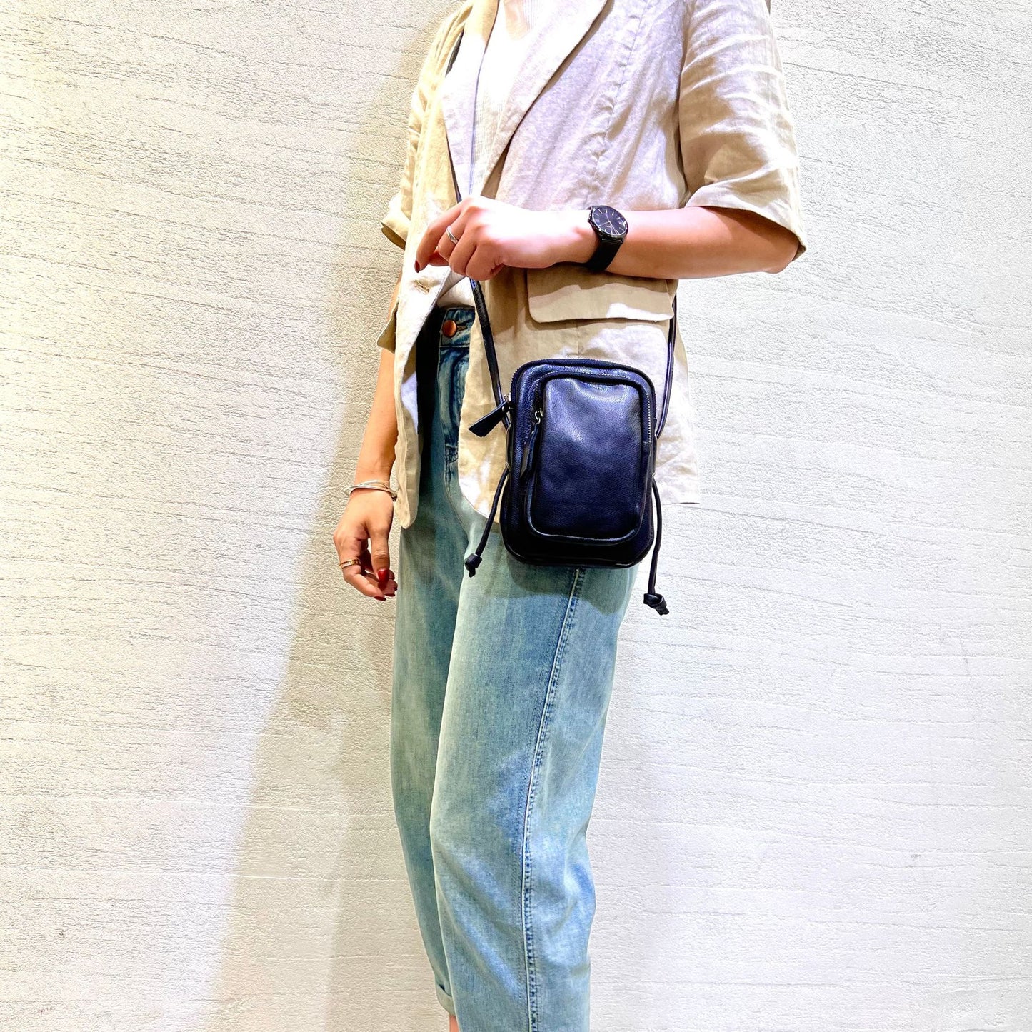 Women's & Men's Genuine Leather Handmade First Layer Cowhide Mobile Phone Bag
