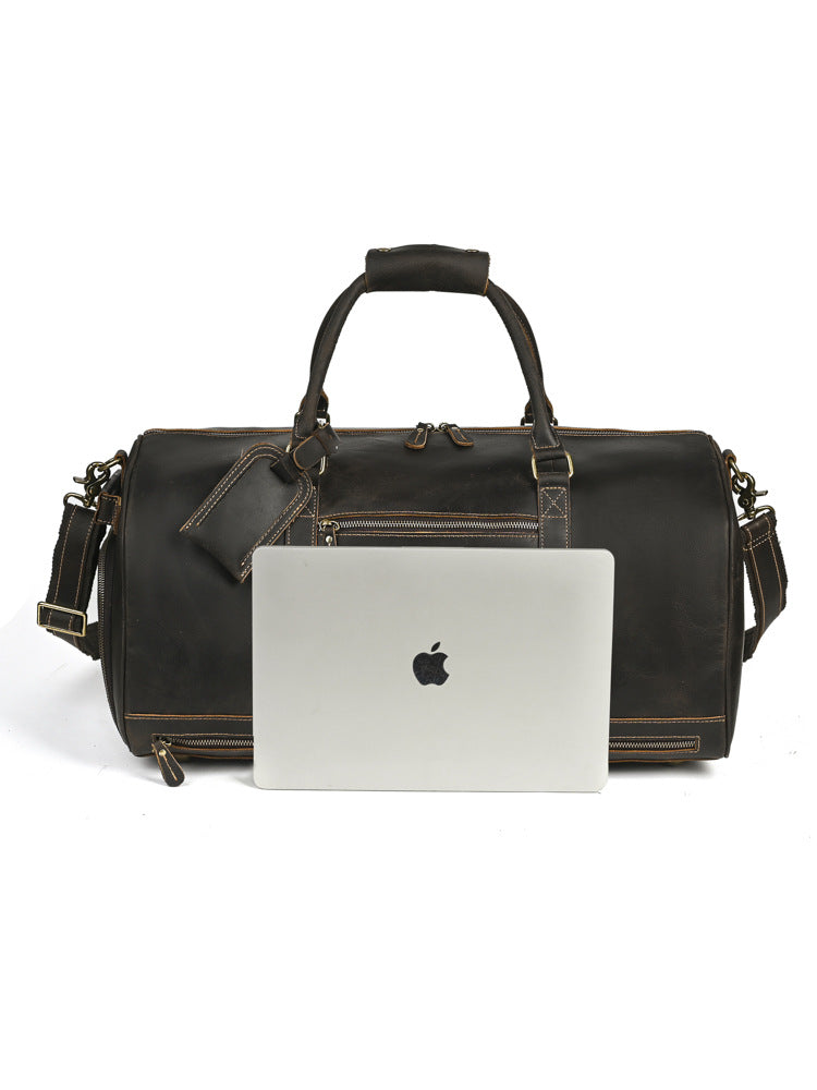 Men's Retro Crazy Horse Leather Traveling Genuine Men's Messenger Bag