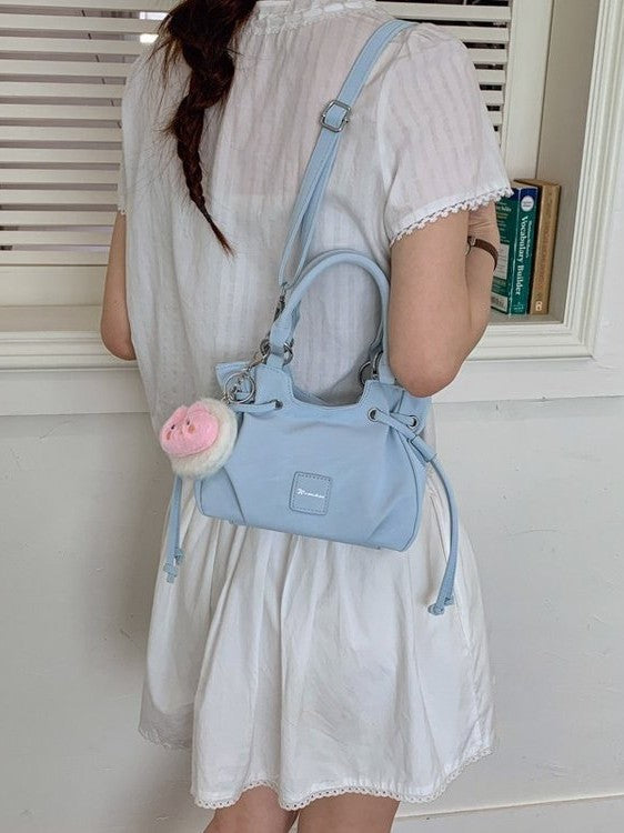 Women's Korean Style Solid Color Drawstring Design Fashion Simple Bags