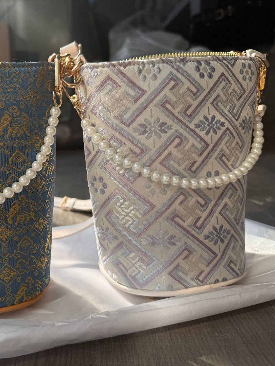 Beautiful Trendy Unique Women's Brocade Fashion Bucket Bag