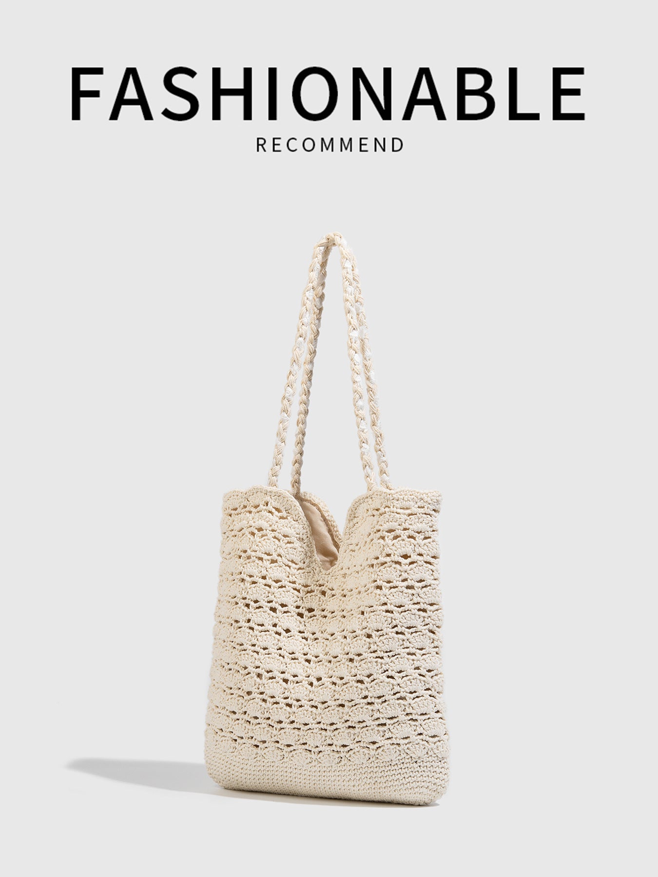 Women's Hand-woven Large Capacity Seaside Vacation Beach Cotton Tote Bag