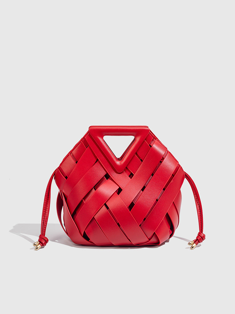 Women's Vegetable Basket Magnetic Woven Hollowed Handbags