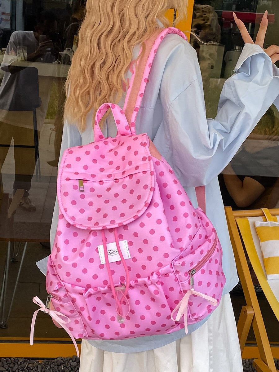 Women's Capacity Fashion Excursion Polka Dot Personality Women's Backpack