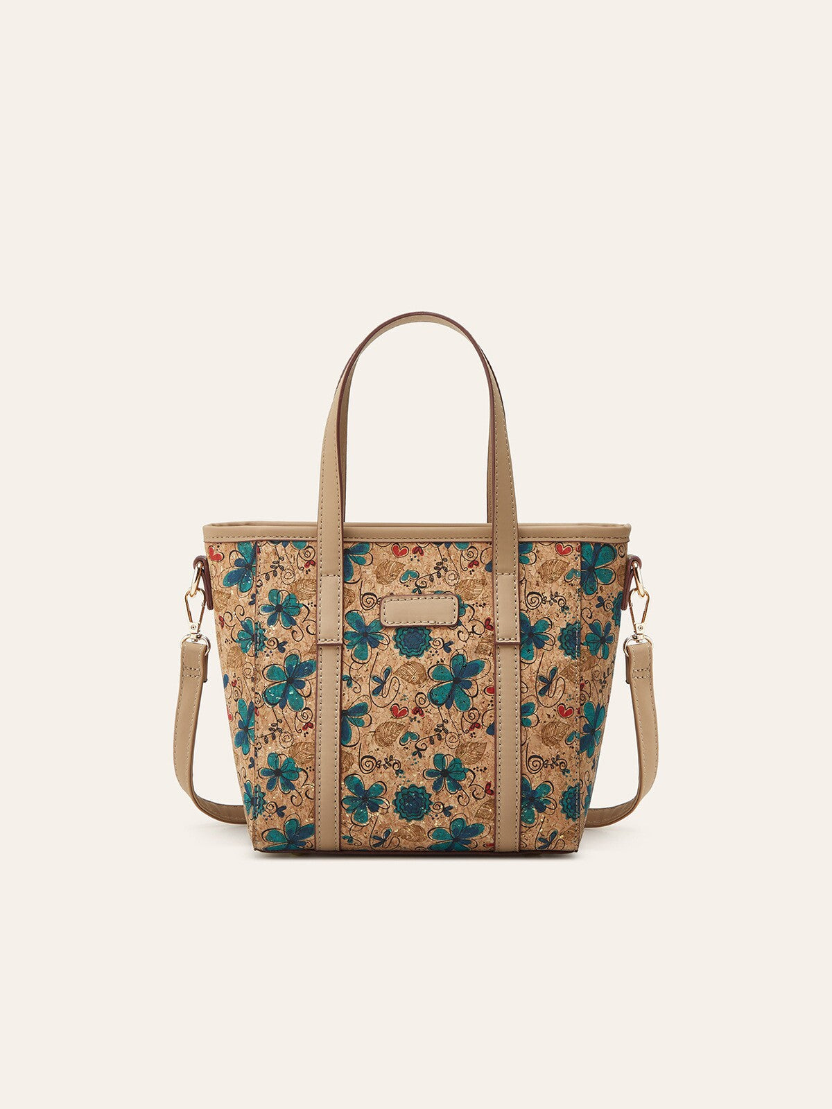 Women's Retro Ethnic Print Large Capacity Portable Commuter Cork Women's Handbag
