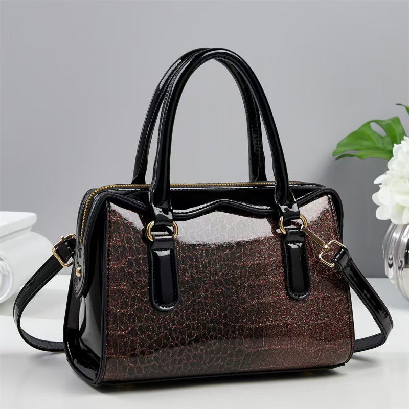 New Simple Stone Pattern Stitching Fashion Women's Handbag