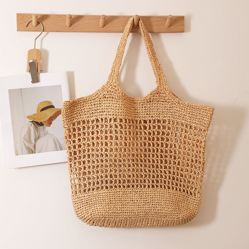 Women's Hollow Straw Woven French Large Capacity Vacation Women's Handbag