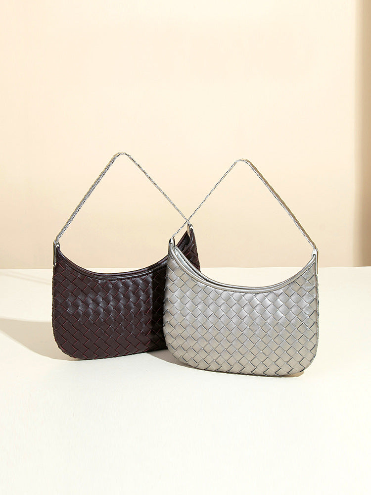 Luxury Weaving Underarm Female Simple Commute Women's Messenger Bag
