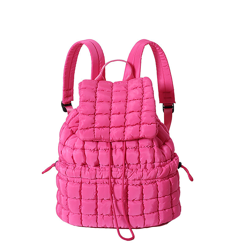 Women's Fashion Commuter Large Capacity Fluffy Plaid Backpacks