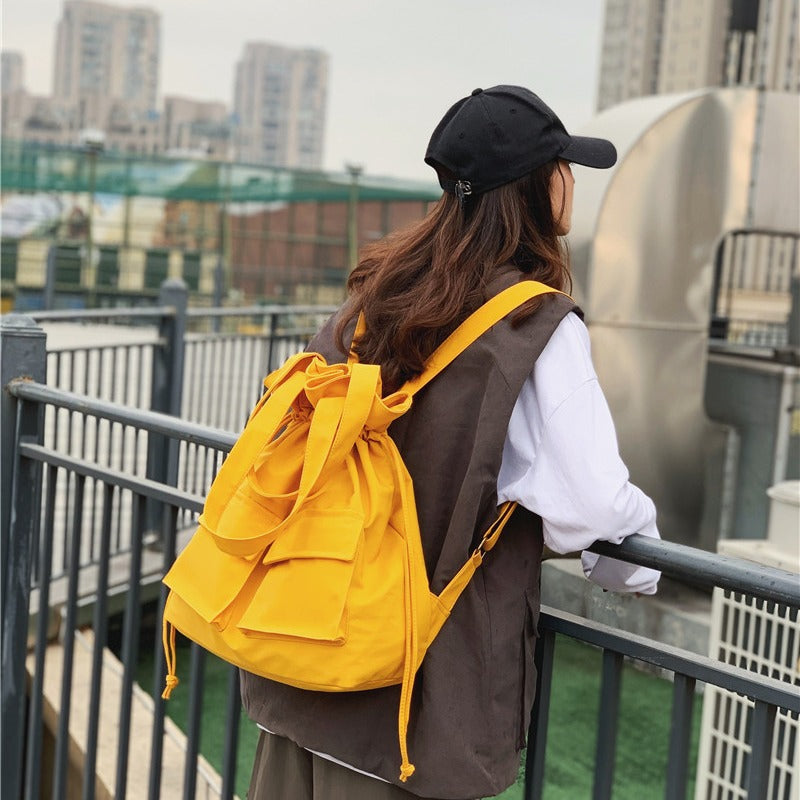 Women's Style Solid Color Large Capacity Canvas Bags