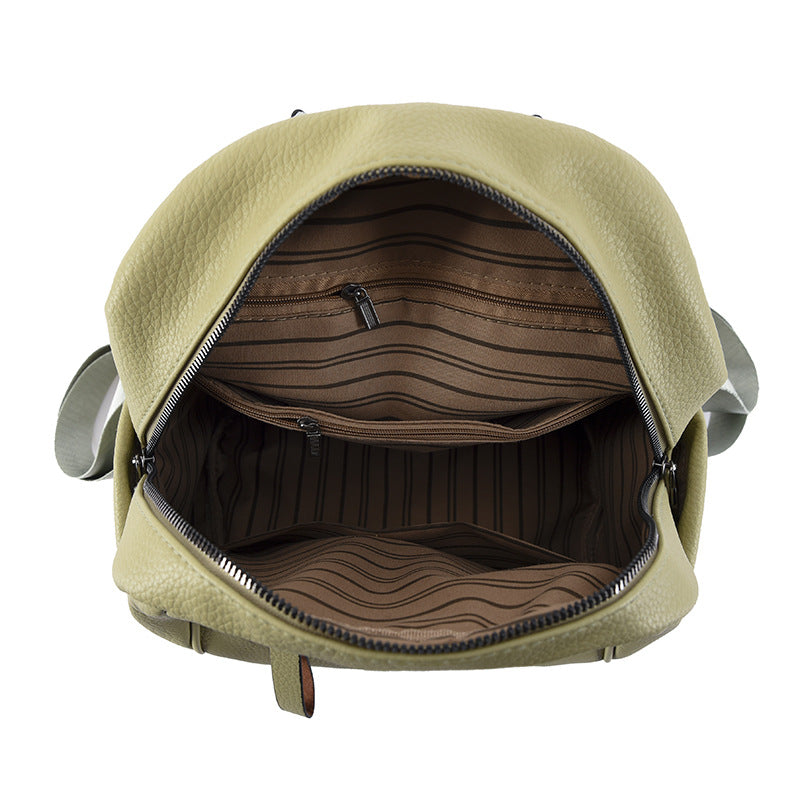 Women's Female Soft Leather Fashion Artistic Wind Women's Backpack