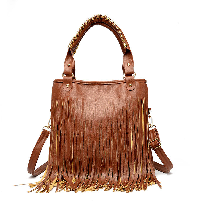 Ding Tassel Trendy Wild Large Capacity Women's Shoulder Bag