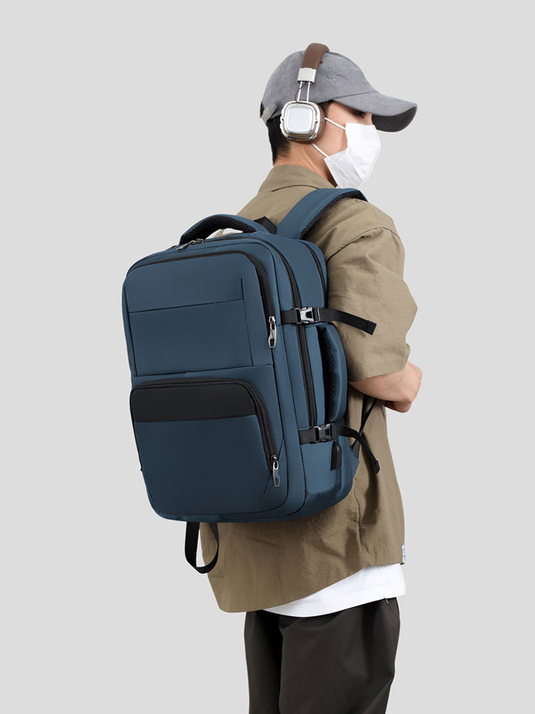 Solid Color Simple Large Capacity Computer Leisure Commute Backpacks