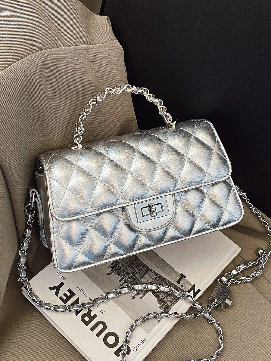 Trendy Classic Style Chain Advanced Texture Diamond Pattern Women's Shoulder Bag
