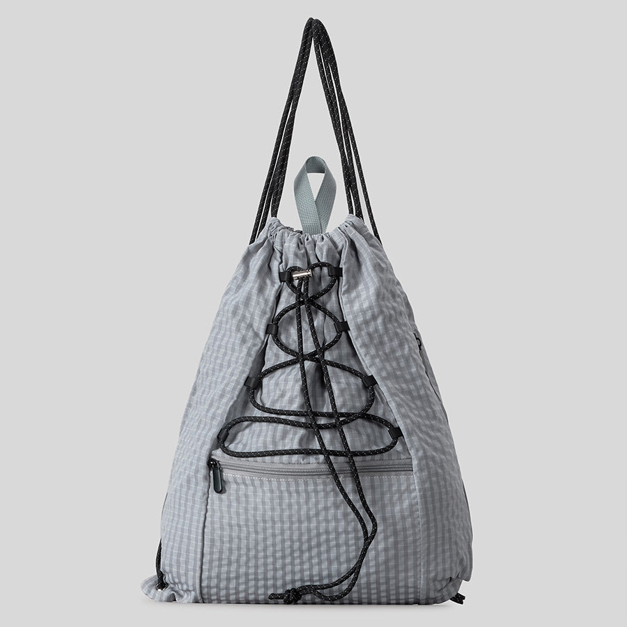 Women's & Men's Capacity Lightweight Nylon Strap Drawstring Good-looking Early Leisure Backpack