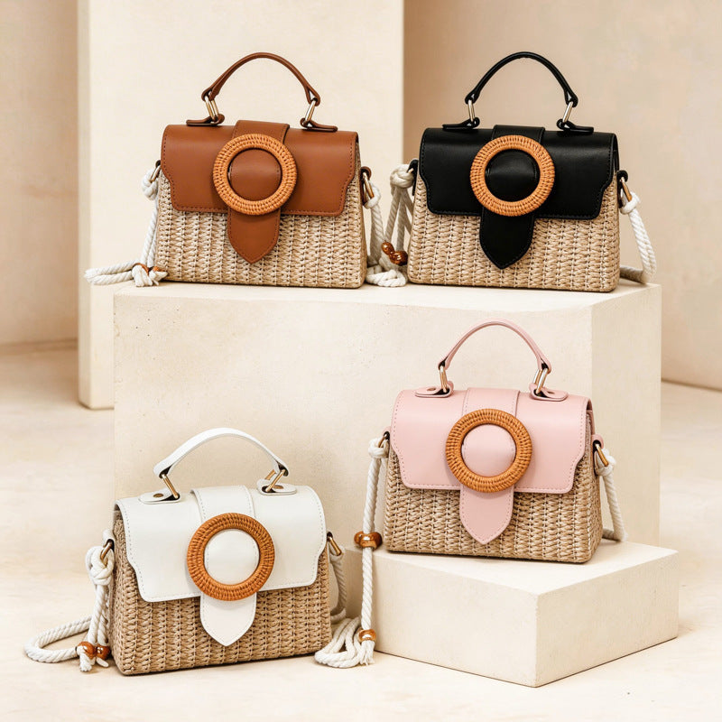 Women's Spring Straw Beach Summer Western Style Women's Messenger Bag