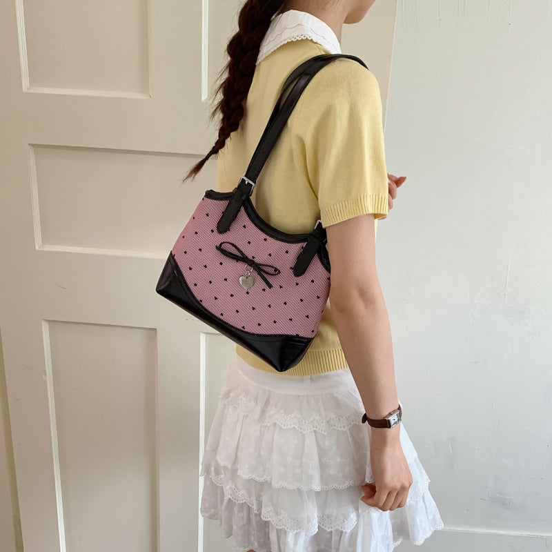 Women's Summer Fashion Bowknot Printed Underarm Western Style Tote Bag