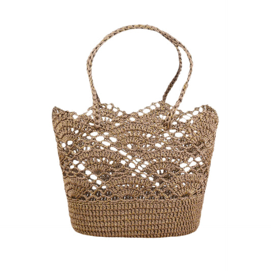 Cotton Thread Weaving Hollow Basket Beach Woven Bags
